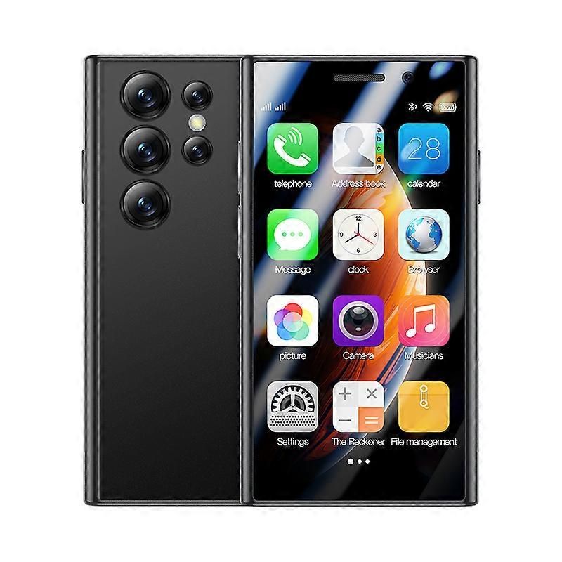 Mini Smartphone Soyes S23 Pro 4G negro con pantalla táctil de 3.0 pulgadas, cámara trasera múltiple y diseño ultracompacto.