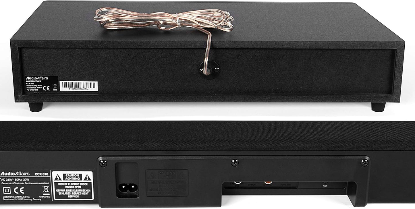 Barra de Sonido 120W AudioAffairs CCX 010 con Subwoofer | Bluetooth, HDMI ARC y Chromecast