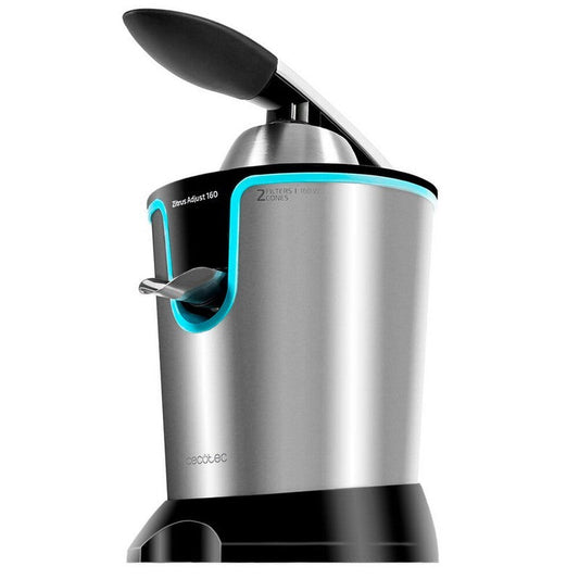 Exprimidor Cecotec Zitrus Adjust 160 acero inoxidable con filtro ajustable y doble cono desmontable