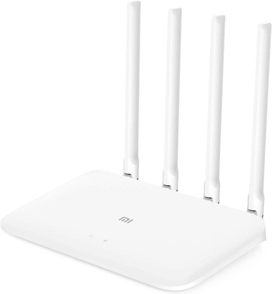 Xiaomi Mi WiFi 4C router with 4 antennas, 300Mbps speed, 64MB RAM, 2.4 GHz, and smart app control