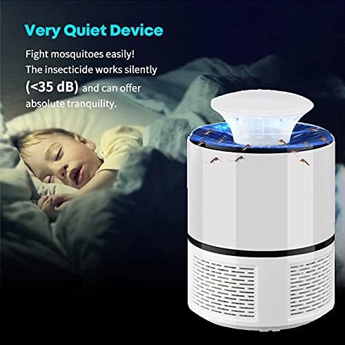 Lámpara Antimosquitos Eléctrica USB – Luz UV LED, Portátil y Silenciosa, para Interior y Exterior – Color Blanco