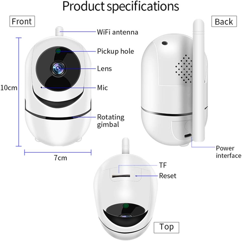 Monitor WiFi para Bebé  1080P HD – Cámara de Seguridad con Visión Nocturna, Audio Bidireccional, Detección de Sonido y Ranura SD