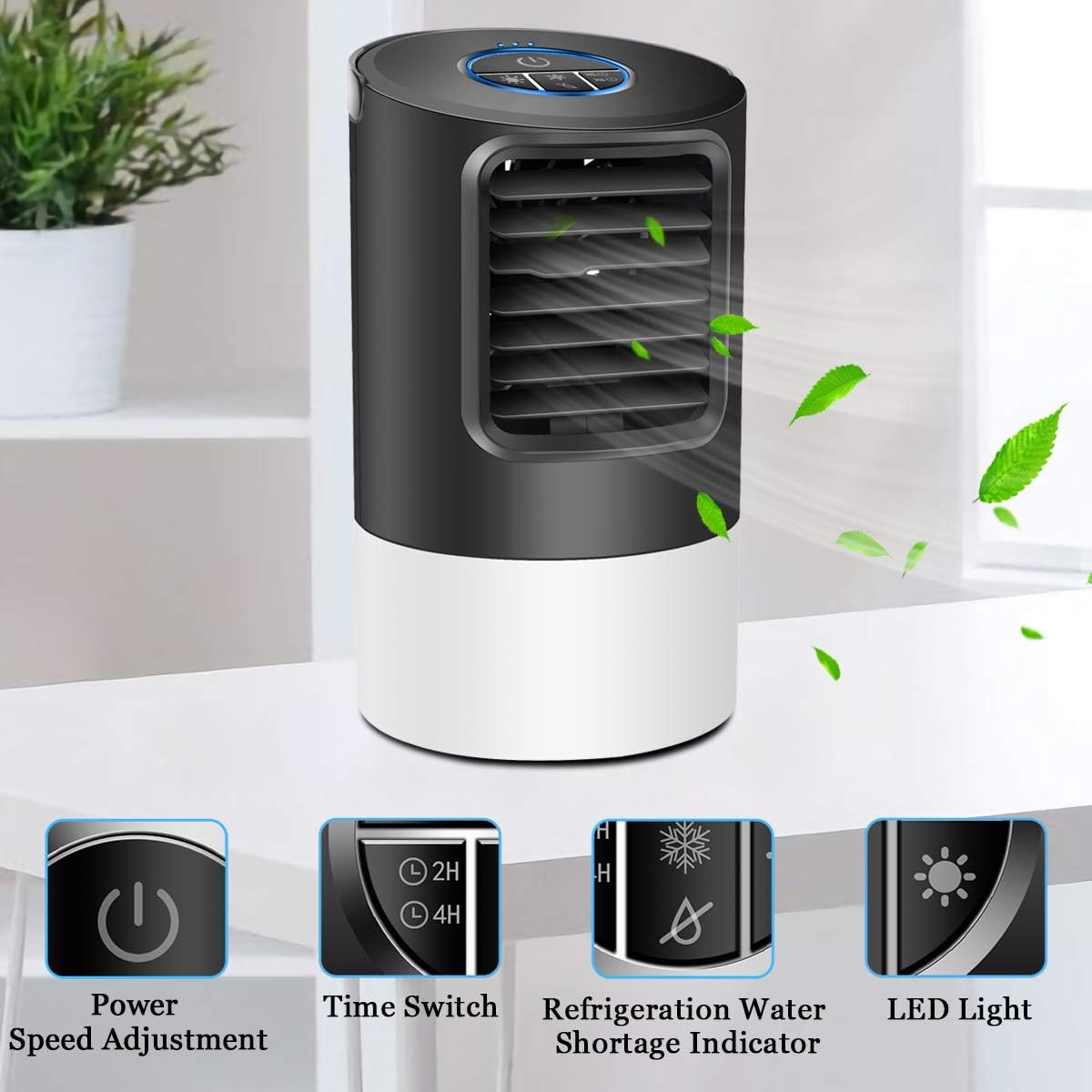 Ventilador de Aire Acondicionado Portátil 3 en 1 – Mini Enfriador Evaporativo con Humidificador y Nebulización Silenciosa