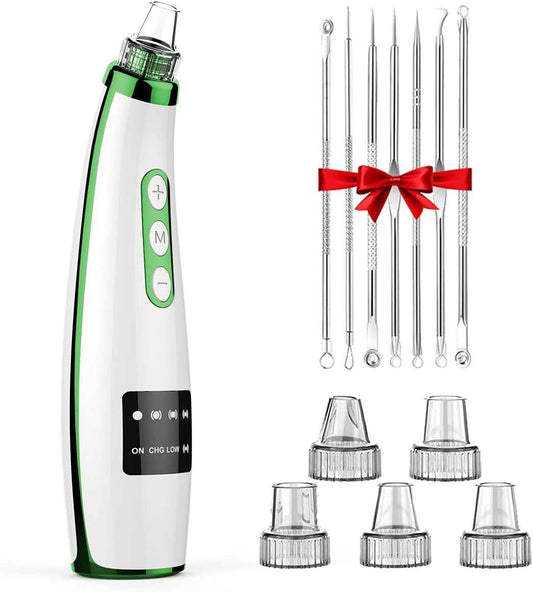 Limpiador de Poros eléctrico 7 en 1 con 5 modos, 5 cabezales intercambiables y kit de extracción de acné profesional