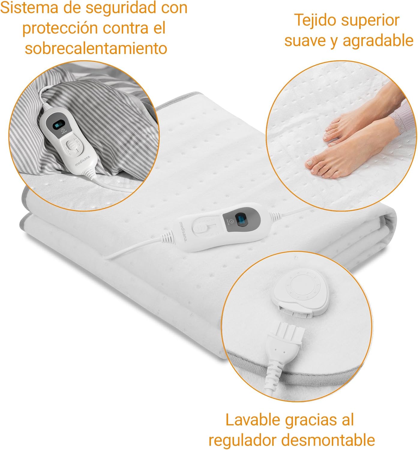 Medisana HU 669 Manta Eléctrica: 6 Niveles, Autoapagado y Lavable