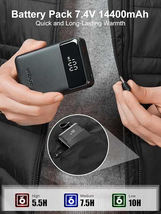UNBON Chaleco Calefactable Hombre con Batería 10000mAh | 6 Zonas de Calor