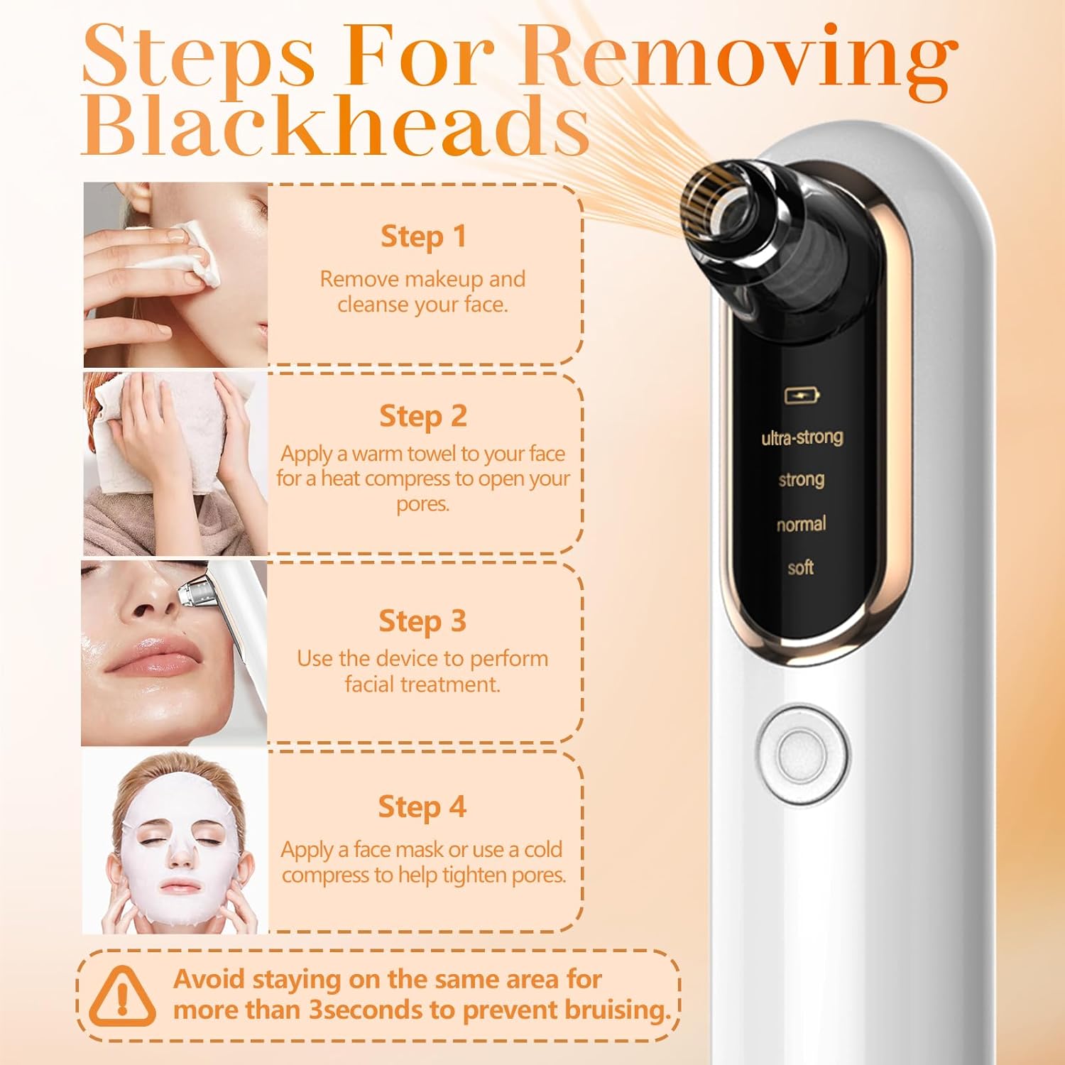 Yccu Succionador de Puntos Negros USB – Limpiador Facial y Extractor de Poros Profesional