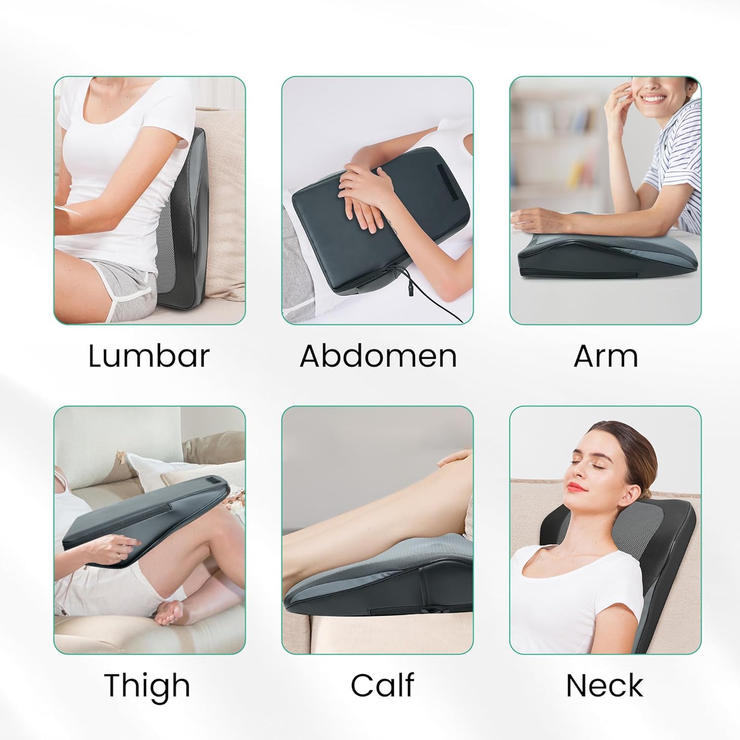 Masajeador Cervical y Espalda con Calor - Cojín Shiatsu