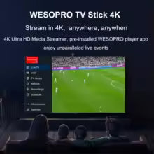 WESOPRO Android TV Box: reproductor 4K, IPTV, WiFi dual y fácil de usar