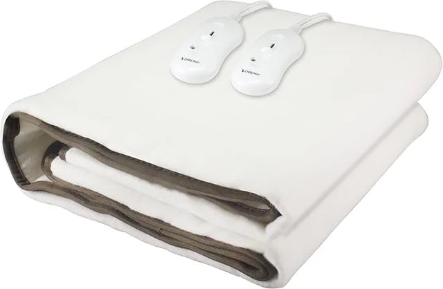 Calentador de Cama Doble 160x140 cm – 2 Mandos, Lavable y con Protección contra Sobrecalentamiento