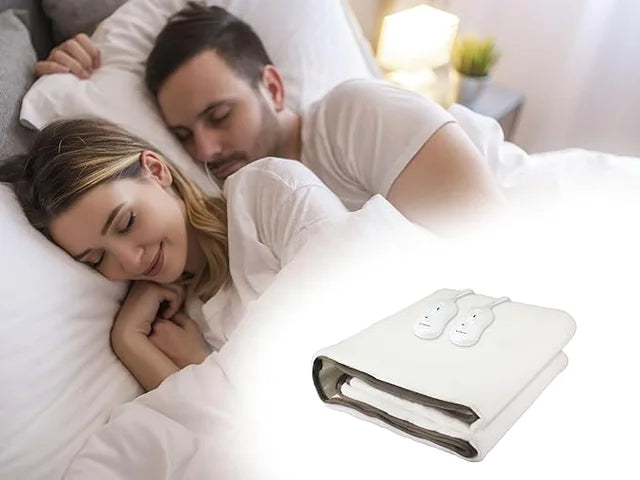 Calentador de Cama Doble 160x140 cm – 2 Mandos, Lavable y con Protección contra Sobrecalentamiento